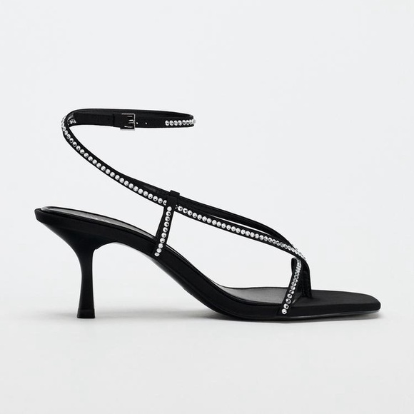 Zara Rhinestone Heeled Sandals US 6.5 - Picture 3 of 7